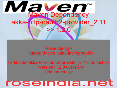 Maven dependency of akka-http-oauth2-provider_2.11 version 1.2.0