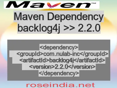 Maven dependency of backlog4j version 2.2.0