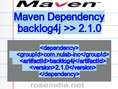 Maven dependency of backlog4j version 2.1.0