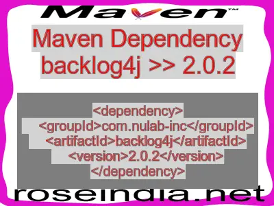 Maven dependency of backlog4j version 2.0.2
