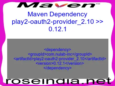 Maven dependency of play2-oauth2-provider_2.10 version 0.12.1