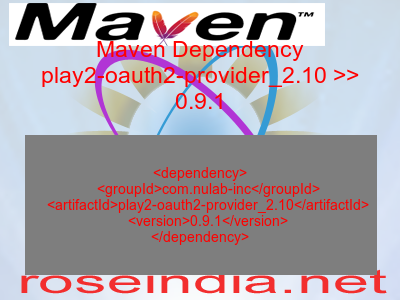 Maven dependency of play2-oauth2-provider_2.10 version 0.9.1