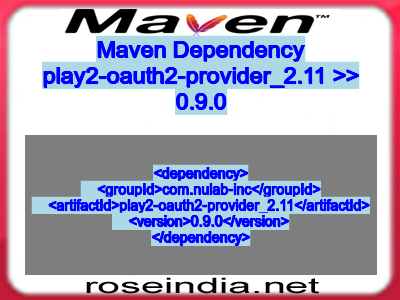 Maven dependency of play2-oauth2-provider_2.11 version 0.9.0