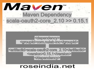 Maven dependency of scala-oauth2-core_2.10 version 0.15.1