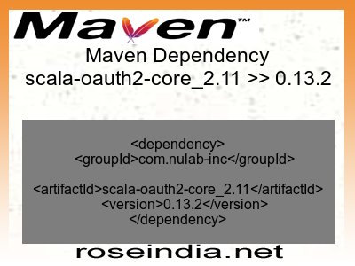 Maven dependency of scala-oauth2-core_2.11 version 0.13.2