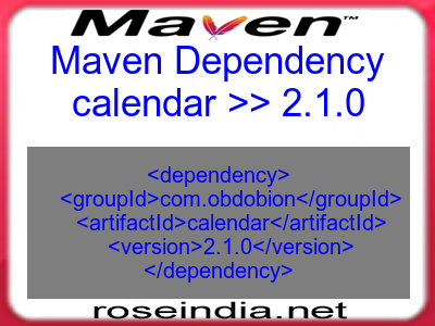 Maven dependency of calendar version 2.1.0