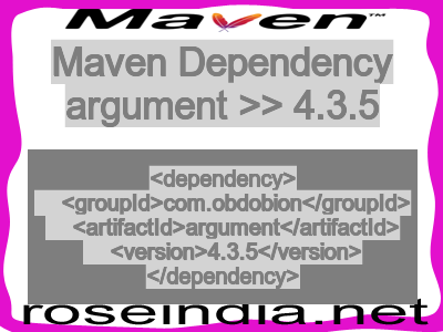 Maven dependency of argument version 4.3.5