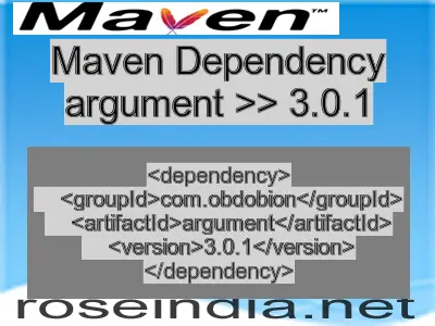 Maven dependency of argument version 3.0.1