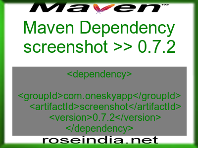 Maven dependency of screenshot version 0.7.2