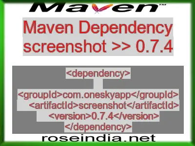 Maven dependency of screenshot version 0.7.4