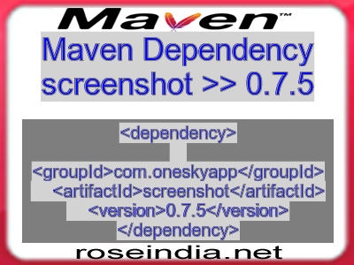 Maven dependency of screenshot version 0.7.5