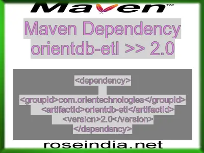 Maven dependency of orientdb-etl version 2.0