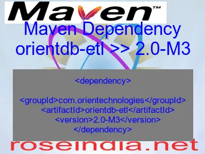 Maven dependency of orientdb-etl version 2.0-M3