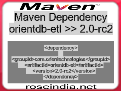 Maven dependency of orientdb-etl version 2.0-rc2