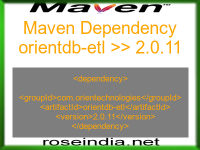 Maven dependency of orientdb-etl version 2.0.11