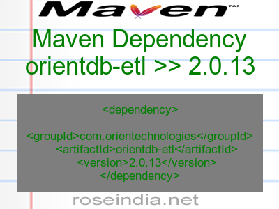 Maven dependency of orientdb-etl version 2.0.13