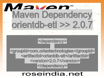 Maven dependency of orientdb-etl version 2.0.7