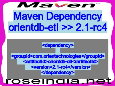 Maven dependency of orientdb-etl version 2.1-rc4