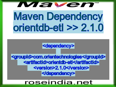 Maven dependency of orientdb-etl version 2.1.0