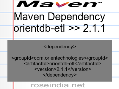 Maven dependency of orientdb-etl version 2.1.1