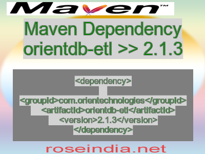 Maven dependency of orientdb-etl version 2.1.3