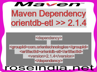 Maven dependency of orientdb-etl version 2.1.4