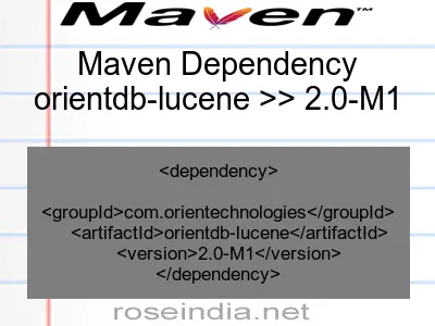 Maven dependency of orientdb-lucene version 2.0-M1