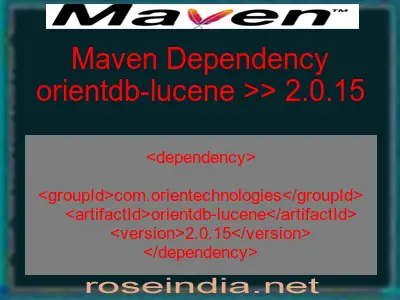 Maven dependency of orientdb-lucene version 2.0.15