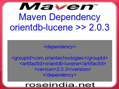 Maven dependency of orientdb-lucene version 2.0.3