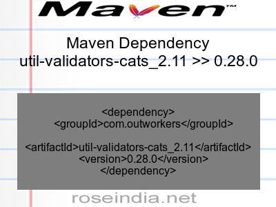 Maven dependency of util-validators-cats_2.11 version 0.28.0