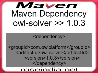 Maven dependency of owl-solver version 1.0.3