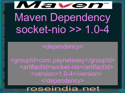 Maven dependency of socket-nio version 1.0-4