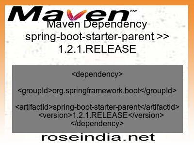 Maven dependency of spring-boot-starter-parent version 1.2.1.RELEASE