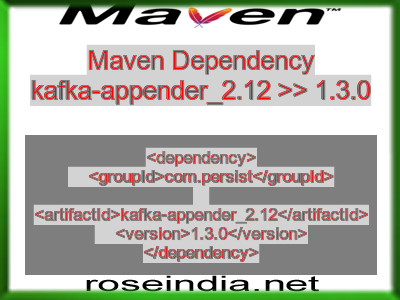 Maven dependency of kafka-appender_2.12 version 1.3.0