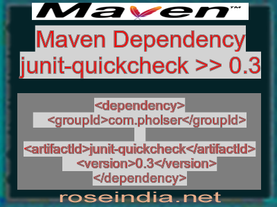 Maven dependency of junit-quickcheck version 0.3