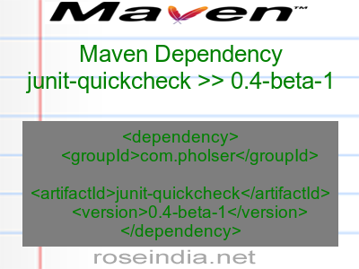 Maven dependency of junit-quickcheck version 0.4-beta-1
