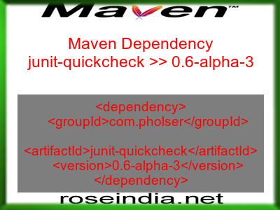 Maven dependency of junit-quickcheck version 0.6-alpha-3