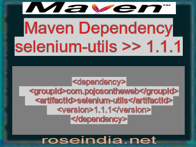 Maven dependency of selenium-utils version 1.1.1