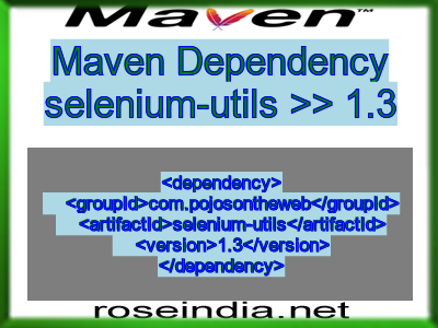 Maven dependency of selenium-utils version 1.3