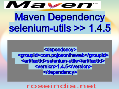 Maven dependency of selenium-utils version 1.4.5