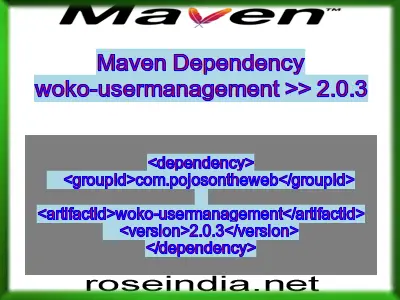 Maven dependency of woko-usermanagement version 2.0.3