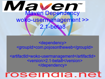 Maven dependency of woko-usermanagement version 2.1-beta8