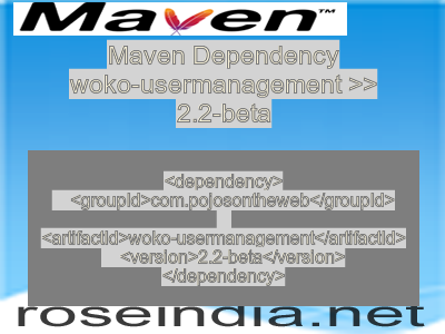 Maven dependency of woko-usermanagement version 2.2-beta