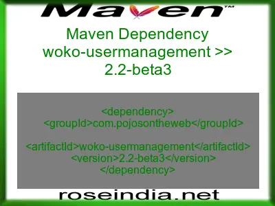Maven dependency of woko-usermanagement version 2.2-beta3