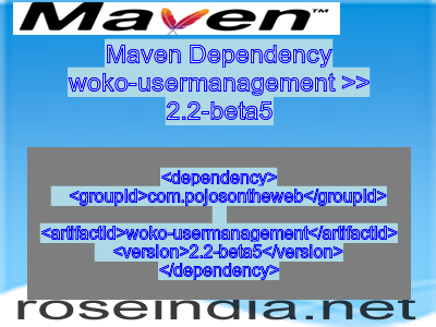 Maven dependency of woko-usermanagement version 2.2-beta5