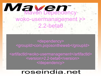 Maven dependency of woko-usermanagement version 2.2-beta6