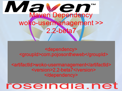 Maven dependency of woko-usermanagement version 2.2-beta7