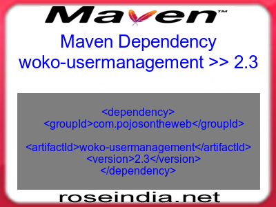 Maven dependency of woko-usermanagement version 2.3
