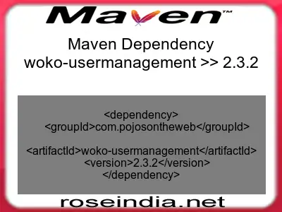 Maven dependency of woko-usermanagement version 2.3.2