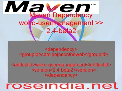 Maven dependency of woko-usermanagement version 2.4-beta2